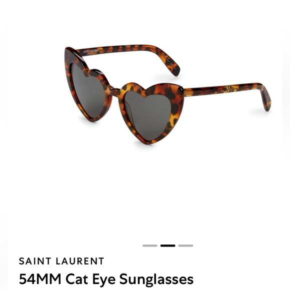 SAINT LAURENT-AUTHENTIC (NWT) Havana Faux Tortoise Shell Heart Shaped Sunglasses - Picture 5 of 15
